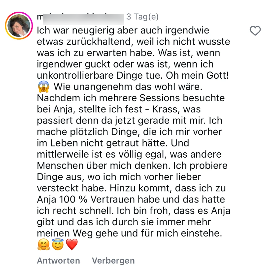 Stimme einer Klientin